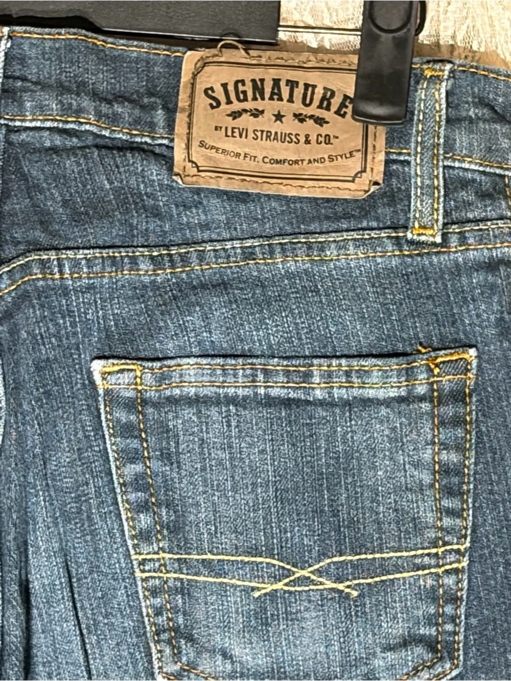 Signature Slim Fit Men’s Mid Blue Skinny Jeans
